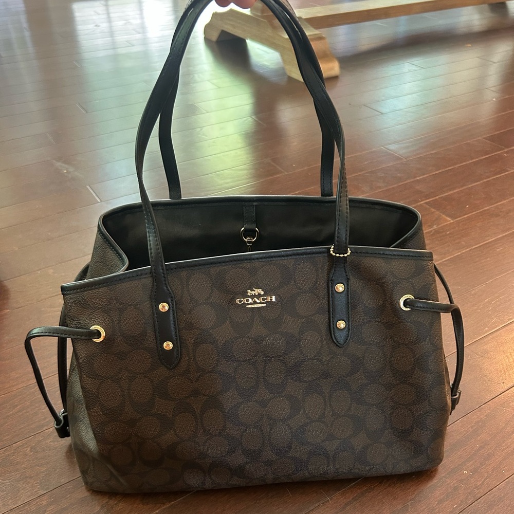 Vintage Coach Dark Brown Signature Tote